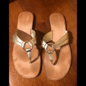 Lilly Pulitzer McKim Sandal- Gold Metallic Flats/Sandals size 10